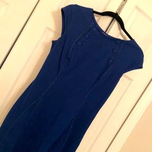 Cobalt blue wiggle knit dress